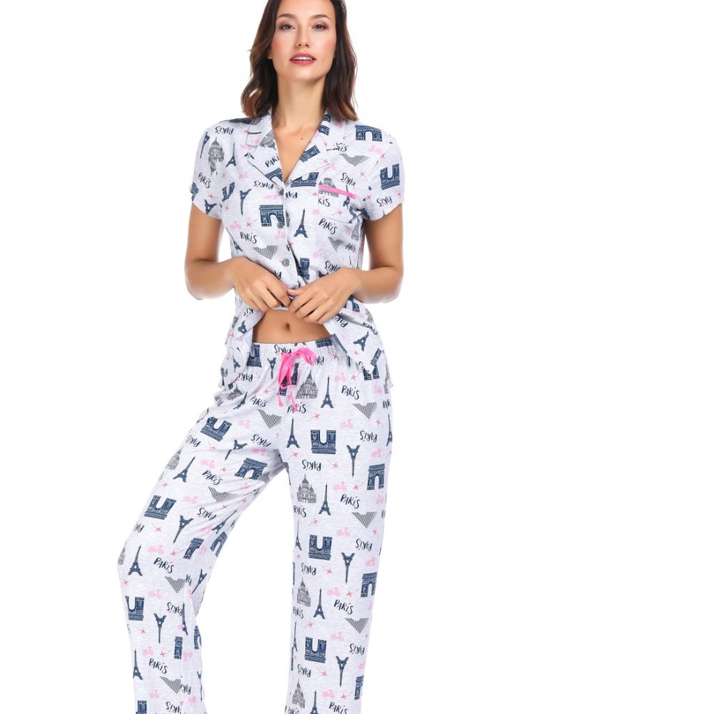 BRAND NEW Short Sleeve Notch PJ Set - Picture 5 of 6